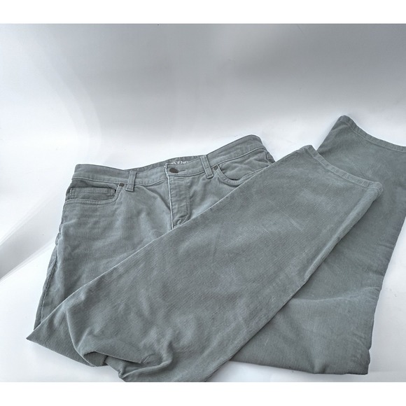 Lands'End Woman's Corduroy Pants Gray Straight Cut Mid Rise Pants Size 12 - Picture 5 of 9